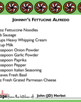 Johnny's Fettucine Alfredo