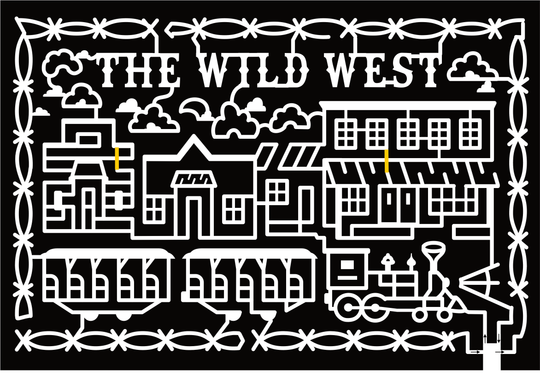 23_NM_Moriarty Barbed Wire, The Wild West, Clouds, Buildings, Train