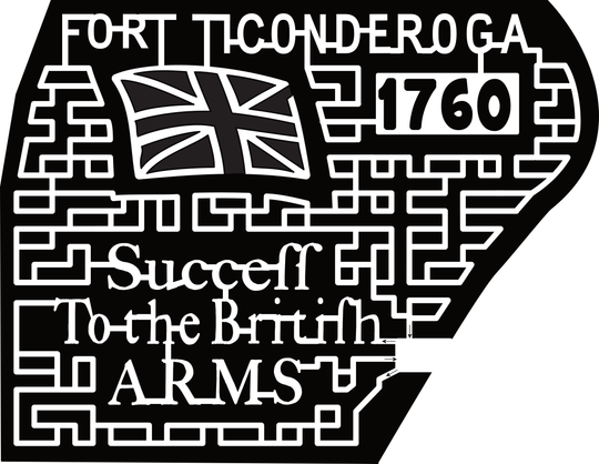 23_NY_Fort Ticonderoga Succeff To The British Arms, United Kingdom Flag, 1760