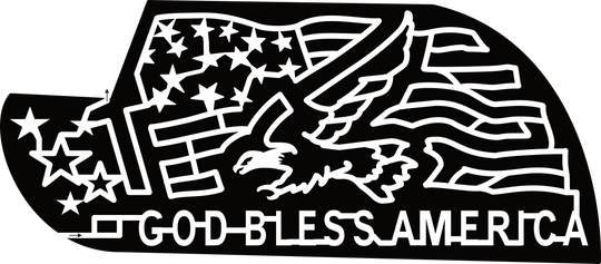 24_MS_Collins God Bless America, Eagle, Flag, USA, Star