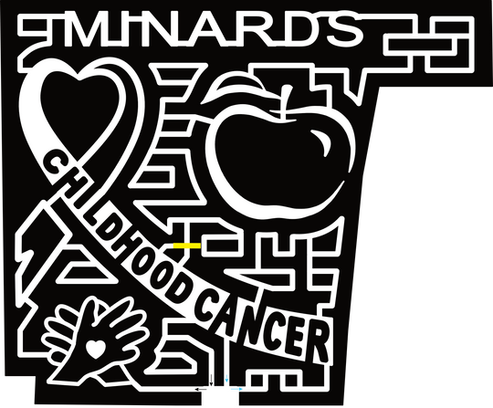 24_NY_Clintondale Minards, Childhood Cancer, Apple, Hand, Heart, Ribbon