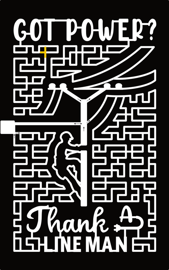 24_WI_Menomonie, Got Power, Thank a Line Man, Power Line, Person,