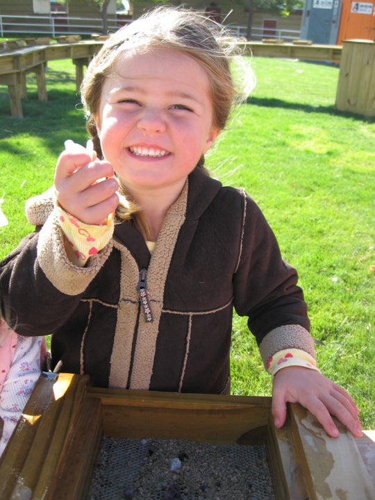 gemstone mining little girl sluice