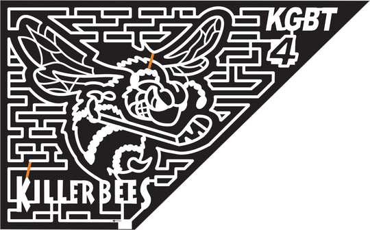 06_TX_Mercedes Texas, Bee, hockey, stick, killer bees, kgbt, logo