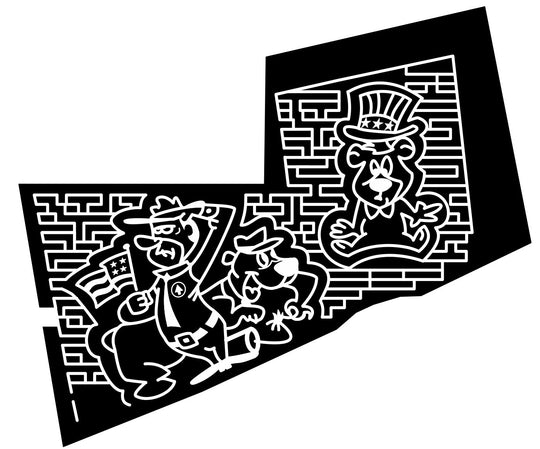 11_SD_Sioux_Falls South Dakota, Yogi Bear, cartoon, sheriff, Flag, famous, 2011, Patriotic.jpg