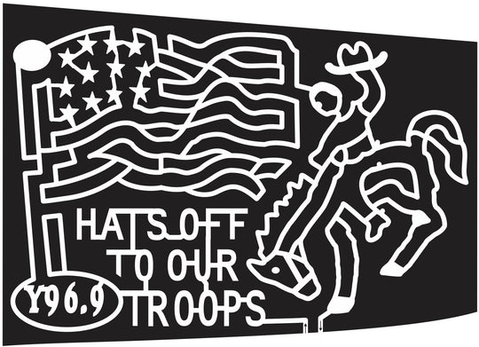 12_CO_Pueblo Colorado, Cowboy, rodeo, Hat, Flag, pole, buck, Horse, Patriotic, wave, sponsor, logo, Radio, 2012, y969, buck