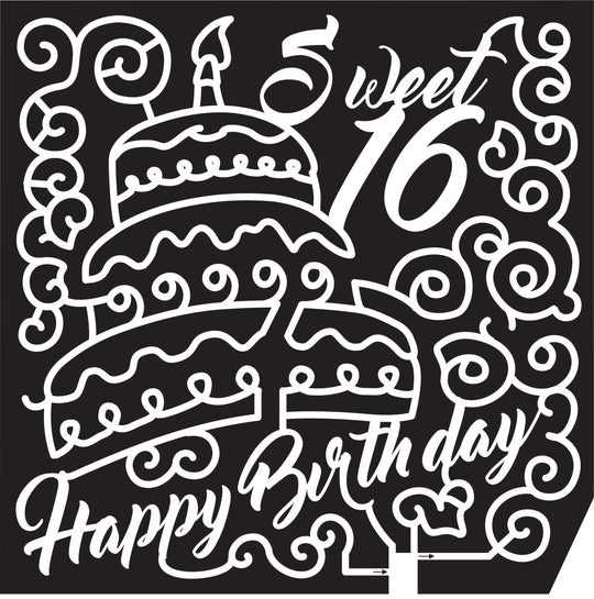 16_NC_Shelby, 2016, North Carolina, Shelby, cake, sweet 16, birthday, party, celebration, happy birthday, candles, candle, swirl, swirls﻿