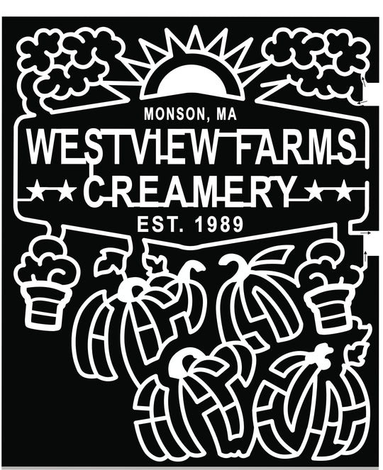 18_MA_Monson monson, MA westview farms creamery est. 1989 cloud clouds sun ice cream pumpkin pumpkins ice cream cone