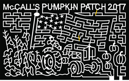 2017 17_NM_Moriarty, flag, usa, farm, tractor, old tractor, corn, plants, grass, pumpkins.jpg