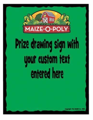Custom Prize Drawing Sign (Optional) - The MAiZE