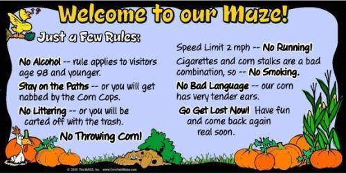 Maze Rules Sign