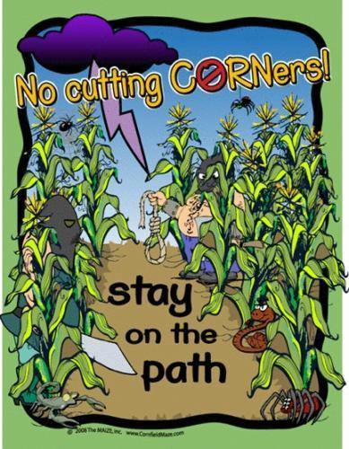 Stay on the Paths (Scary) Sign