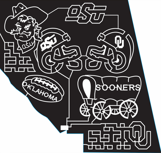 15_OK_Chickasha 2015, Oklahoma, Chickasha, OSU, College, Mascot, Cowboy, Sooners, Covered Wagon, Football, Wheel, Helmet, Helmets, OU, Cowboys, Wild West, Western, wagon, sports, face