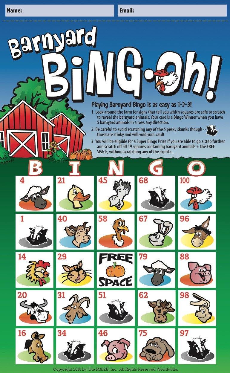 Barnyard Bingo Cards - The MAiZE