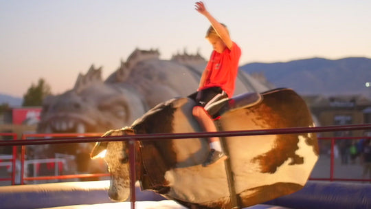 kid mechanical bull riding evening